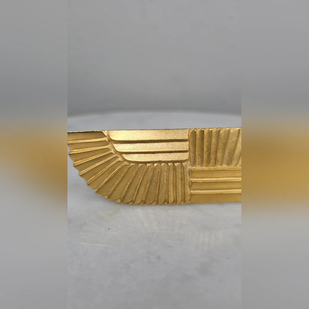 GINNIE JOHANSEN Vintage Gold Tone‎ Solid BELT BUCKLE - Picture 5 of 6